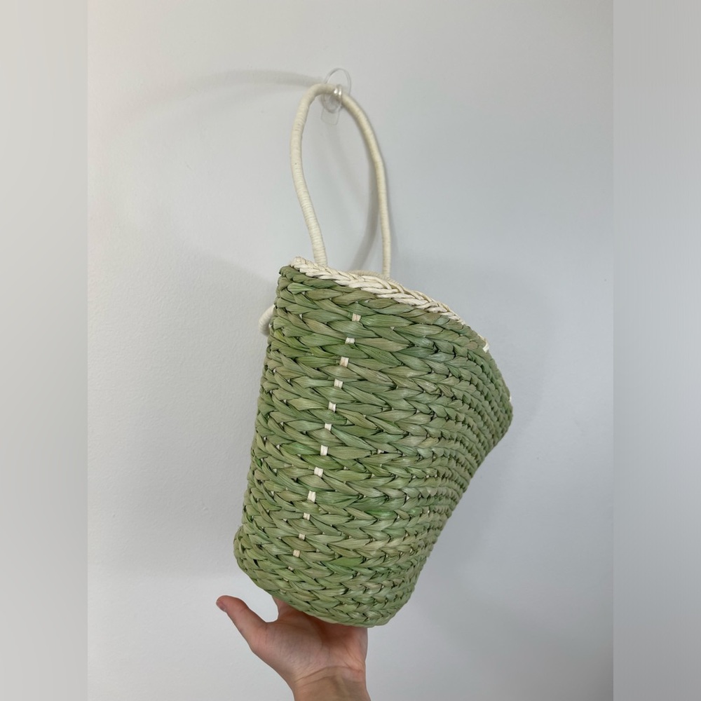 Women’s Beach GreenTote Bag Palm Trees Basketweave Tropical - Picture 4 of 11